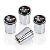 Corvette C6 Logo Chrome Tire Stem Valve Caps