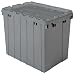 Akro-Mils 39170 Plastic Storage and Distribution Container Tote with Hinged Lid, 21.5-Inch L by 15-Inch W by 17-Inch H, Grey, Case of 3