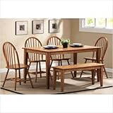 Landon 6 Piece Dining Table Set in Multi-Step Rich Cherry
