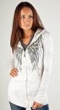 Miss Me Jeans Zip-Up Beaded Sweater - Cream