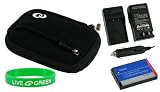 3n1 Neoprene Sleeve (Super Black) Case / LI-40B LI-42B 650mAh Li-Ion Battery / AC DC Charger for Olympus FE-5020 Digital Camera Royal Blue