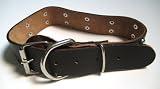 LOVEPET Coffe Jeweled Leather Dog Collars With Cozy Inside Lining, 1.6' X 28'
