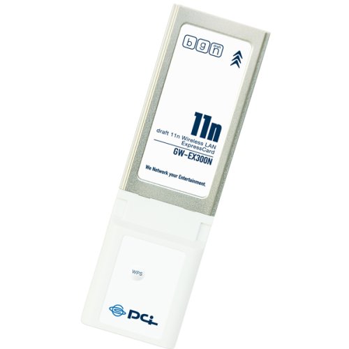 PLANEX 300Mbps Draft2.0 11n�Ή� 11g/b ExpressCard����LAN�A�_�v�^(WPS�{�^��) GW-EX300N