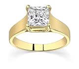 0.5 CT PRINCESS NATURAL DIAMOND SOLITAIRE RING NEW