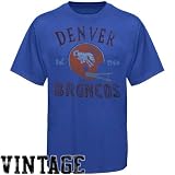 NFL Denver Broncos Heather Vintage Short Sleeve Crew, Men's Liberty, X-Large