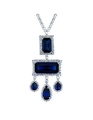 Elizabeths Estate Jewellery Collection: Fancy Simulated Sapphire Necklace - Emerald and Pear Cut