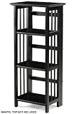 Mission Style 38 x 14 Inch Black Folding / Stacking Bookcase, 14W, BLACK