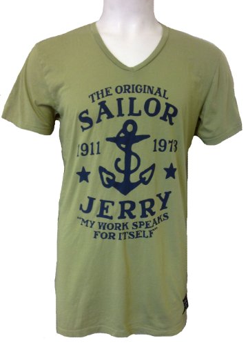Sailor Jerry MY WORK SPEAKS FOR ITSELF Mens V Neck