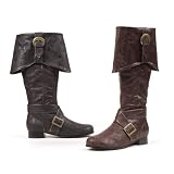 121-JACK, Mens Rustic Brown or Black Pirate Costume Boots by Ellie Shoes 