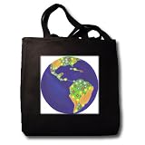 Planet Earth Bouquet - Black Tote Bag JUMBO 20w X 15h X 5d