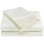 Divatex Home Fashions 200-Thread Count 100-Percent Cotton Full Sheet Set with Attached Eyelet Hems, Ivory