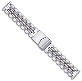 Fossil Link Style Metal Watch Band - Silver - (fits 16mm to 21mm)