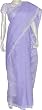 Fashion Saris in Chikan Embroidery on Cotton Purple (ochsari100)