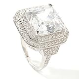 Sterling Silver Asher Cut Cubic Zirconia Ring