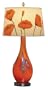 Lite Source LS-20504 Oriole Art Glass Table Lamp and Night Light with Floral Fabric Shade