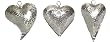 Polished Tin Folk Hearts Christmas Ornaments 4"H Set / 6 (2 ea)