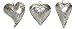 Polished Tin Folk Hearts Christmas Ornaments 4"H Set / 6 (2 ea)