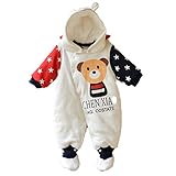 【SEBLES】ベビー服 カバーオール あったか かわいい フード なりきり アニマル キャラクター 新生児 靴下(80cm,プリント白クマ)