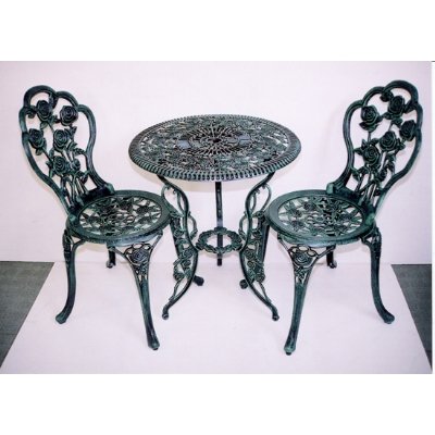 アサヒペン アルミガーデン3点セット テーブルφ58x66cm/チェア45x45x85cm [AGZ-58GR]