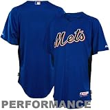 MLB Majestic New York Mets Batting Practice Performance Jersey - Royal Blue-Black (X-Large)