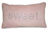 Thro Ltd. Sweet Rhinestone Faux Suede Pillow, Pink
