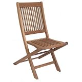 Outdoor patio folding chair solid eucalyptus wood natural finish - B001MIMSGS