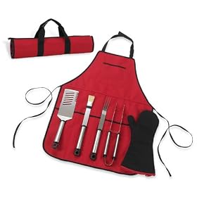 Chef's Barbecue Apron with Tools - Red by 