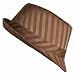 41s8eHsmqZL. AA75  BROWN TONE ON TONE STRIPED FEDORA HAT