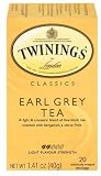 Twinings Earl Grey Tea, Tea Bags, 20-Count Boxes (Pack of 6)