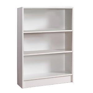 Low Wide Bookcase-White