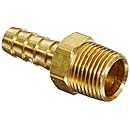 Anderson Metals 57001 Brass Hose Fitting, Adapter, 3/8" Barb x 3/8" NPT Male Pipe