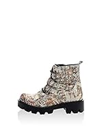 Isabelle Jaquelin Botines de cordones City (Beige / Negro)