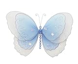 5" Small Blue Multi-Layered Butterfly Decorations - butterflies hanging nylon nursery bedroom