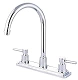 Kingston Brass KS8791DLLS Concord Twin Lever Handles 8-Inch Kitchen Faucet Less Sprayer, Polished Ch