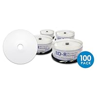 DIGISTOR 25GB 6X Blu-ray Disc Recordable BD-R Blank Media, White Inkjet Printable Surface - Includes Free REWIND Archiving Software for PC and Mac