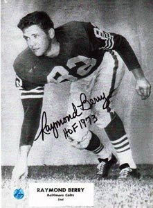 Raymond Berry Signed Baltimore Colts 8x10 Photo - HOF 73