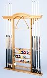 8 Pool Cue Deluxe Wall Rack - 3 Finish Choice