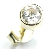 Image of 9ct Yellow Gold and Cz Single Round Stud Earring, THIS IS A SINGLE EARRING!