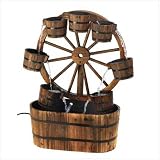 Country Old Fashioned Wagon Wheel Garden Water Fountain
