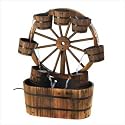 Country Old Fashioned Wagon Wheel Garden Water Fountain