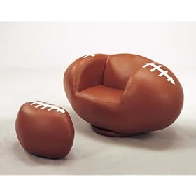 2 PC Football Chair and Ottoman Set by AtHomeMart