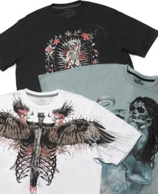 Marc Ecko Cut & Sew Scratchboard Woman, Stab Wound & Voodoo Priestess Tees