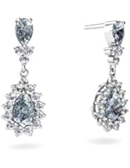 Genuine Aquamarine 14kt White Gold Dangle Drop Earrings