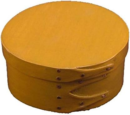 # 1 Shaker Round Box in Marigold Yellow Milk Paint; Lacquer Finish