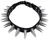 Wicked 2 Row Spiked Choker Necklace Goth Punk