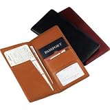 Royce Leather Top Grain Napa Passport Ticket Holder