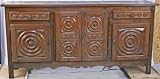 Vintage Spanish Mission Carved Sideboard Server Buffet