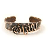 Rustic Unisex Copper Cuff Bracelet - Meandering Spiral