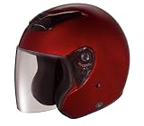 DOT Candy Red Glossy Open Face Helmet