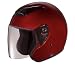Automotive : DOT Candy Red Glossy Open Face Helmet